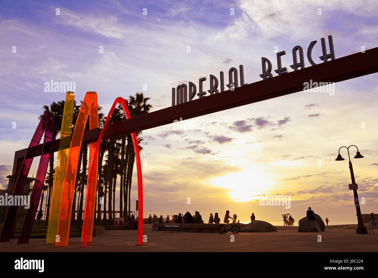 L'entrée de la jetée, Imperial Beach, San Diego, California, USA Banque D'Images