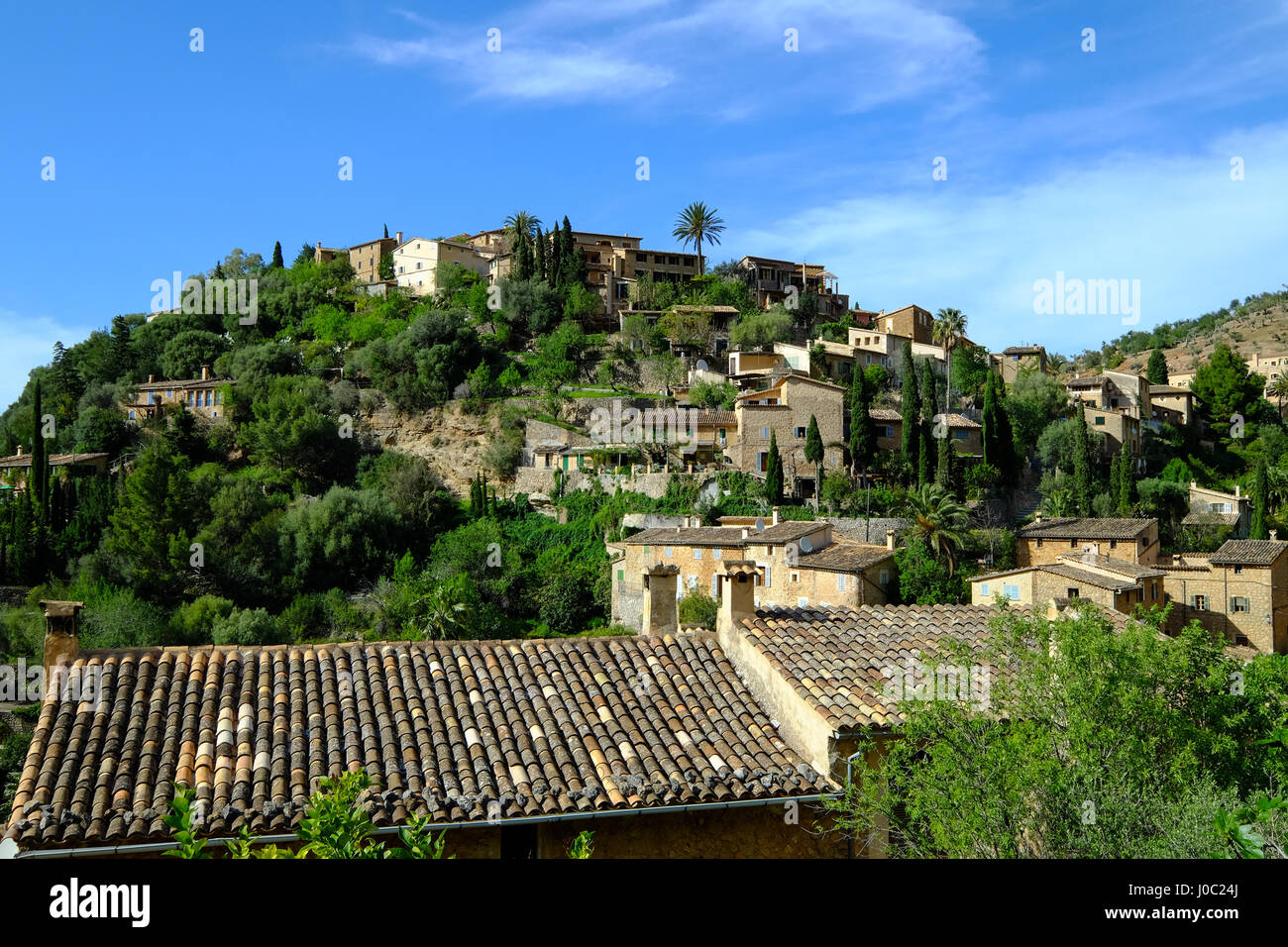 Deia, village de Tramuntana, Majorque, Îles Baléares, Espagne Banque D'Images