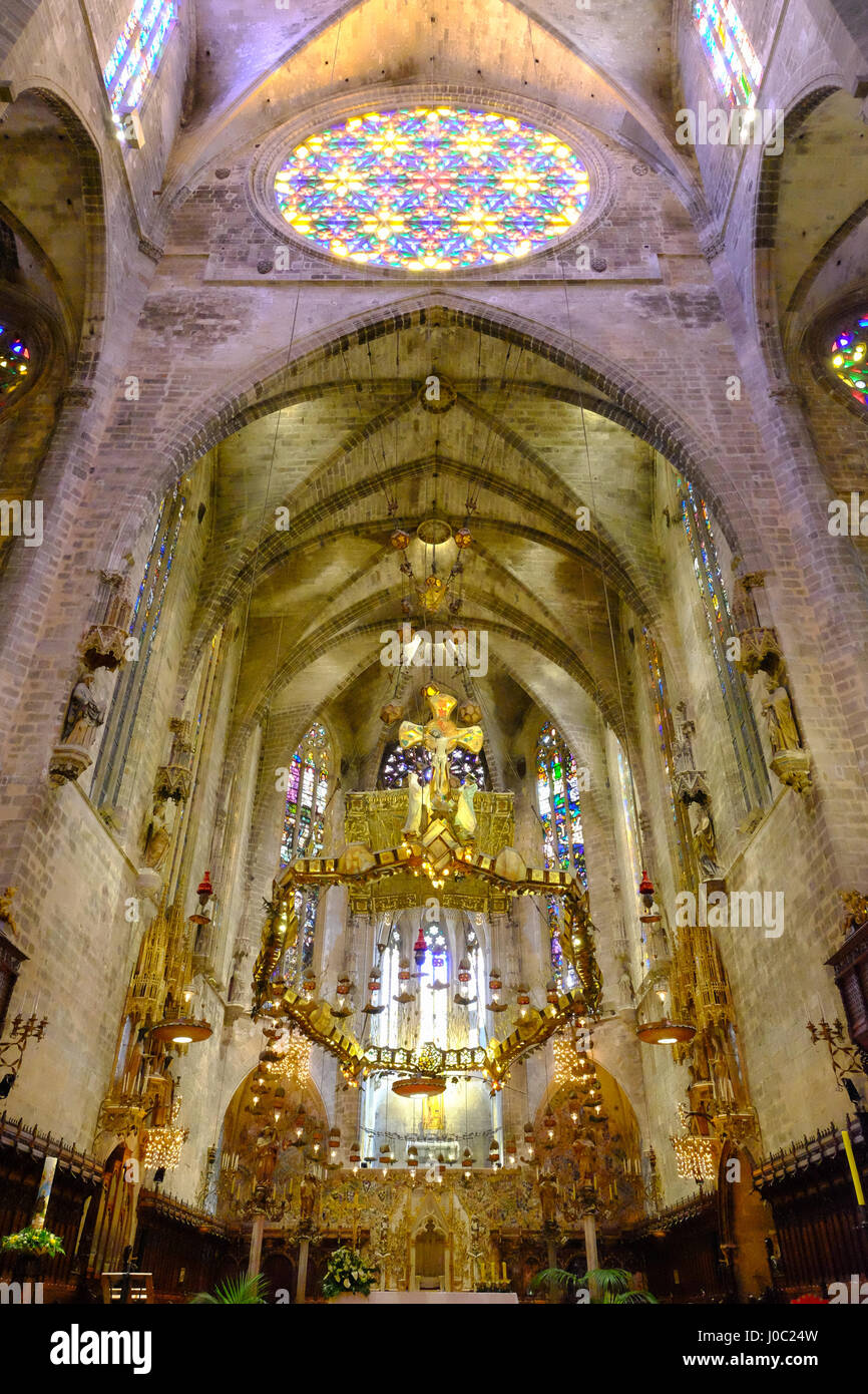 La Seu, la cathédrale de Santa Maria de Palma, Majorque, Îles Baléares, Espagne Banque D'Images