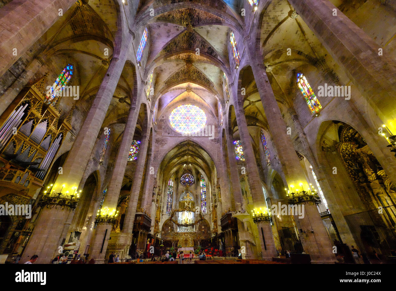 La Seu, la cathédrale de Santa Maria de Palma, Majorque, Îles Baléares, Espagne Banque D'Images