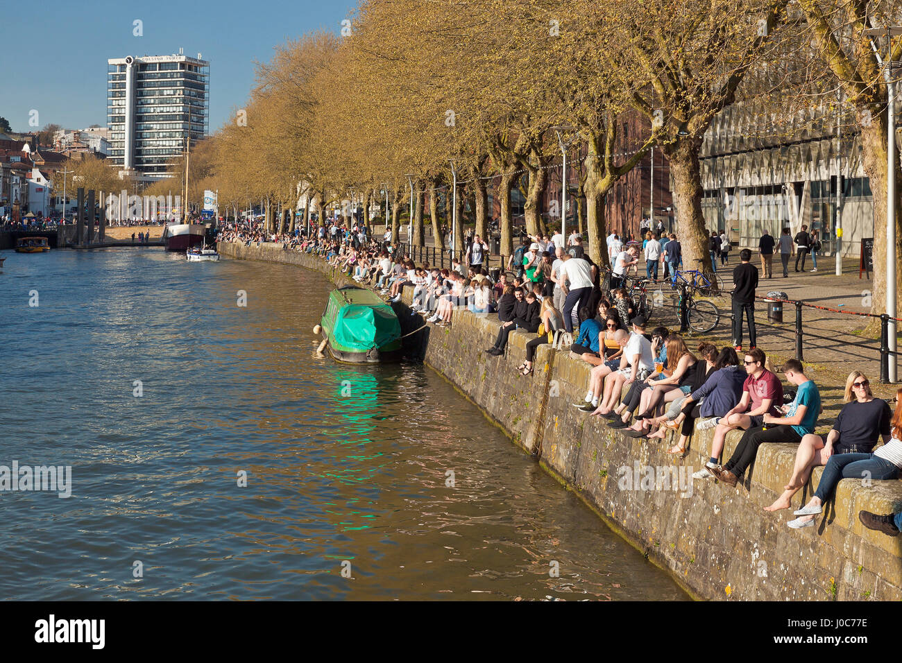 Saint Augustine's Reach quayside, Bristol. Banque D'Images