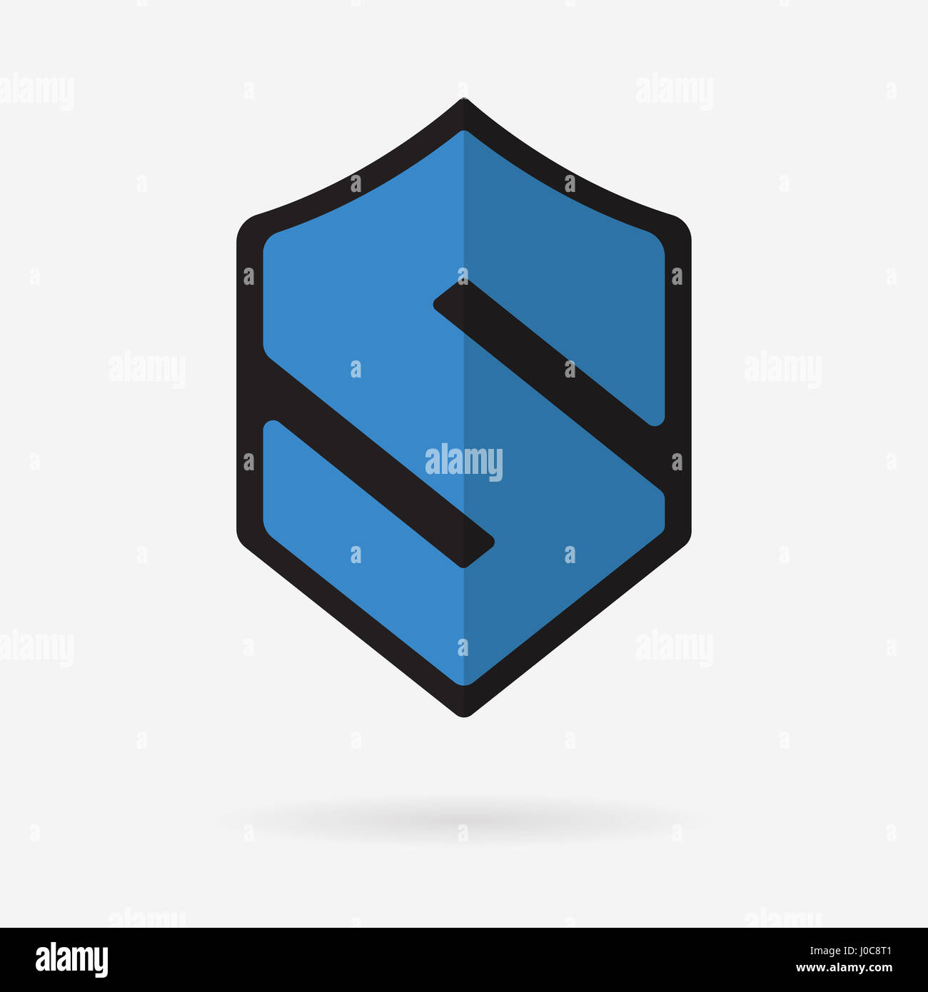 Protection thermique avec S Lettre. Vector illustration. Logo de la sécurité. Signe distinctif s'insigne. Banque D'Images