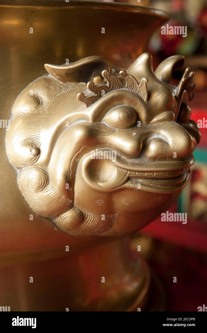 Visage de dragon, bouddha Kek Lok Si temple, Penang, Malaisie, Asie Banque D'Images
