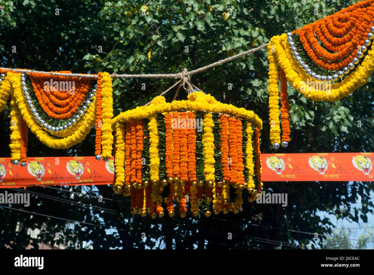 Décorées dahi handi, parc shivaji, dadar, Mumbai, Maharashtra, Inde, Asie Banque D'Images Décorées dahi handi, parc shivaji, dadar, Mumbai, Maharashtra, Inde, Asie Banque D'Images