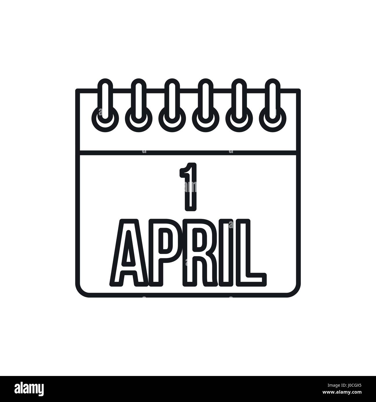 1er avril April Fools Day icône calendrier Illustration de Vecteur