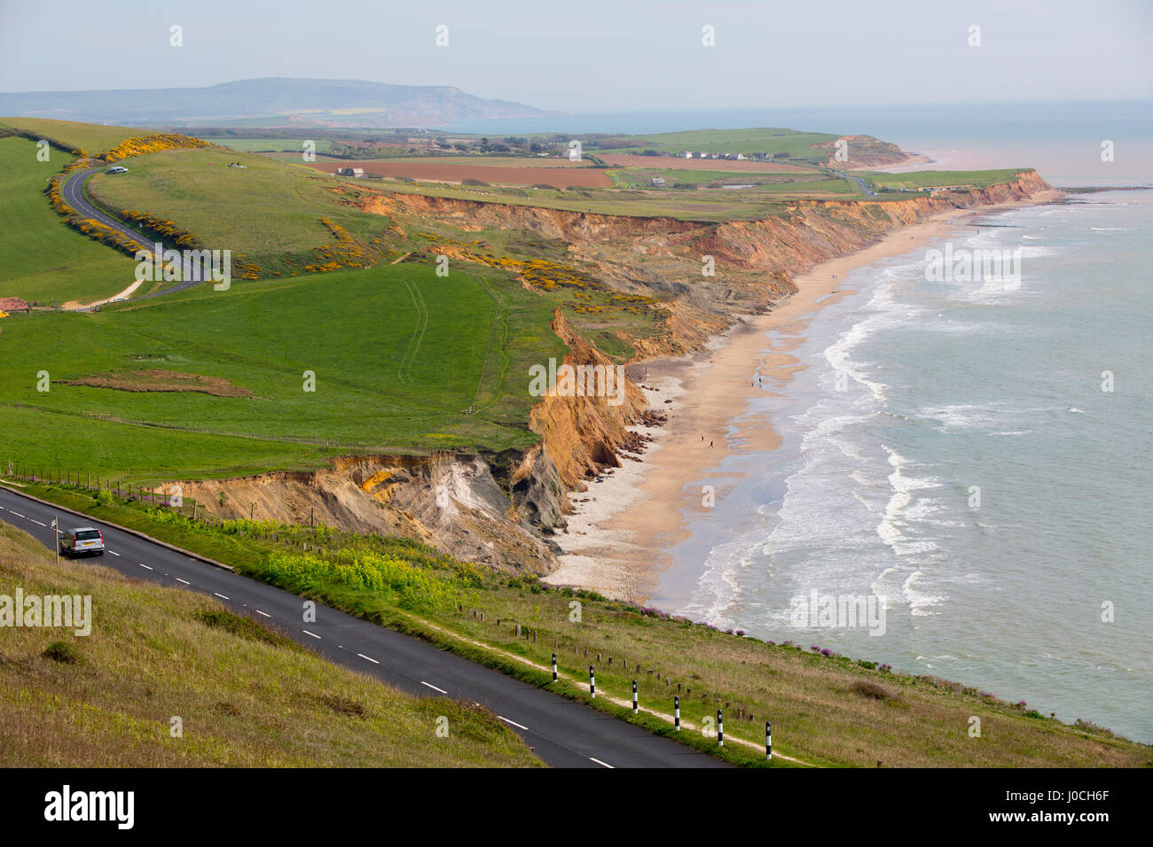 Compton Bay Surf Beach. Connu pour les fossiles et l'érosion côtière. Ile de Wight Angleterre UK Banque D'Images
