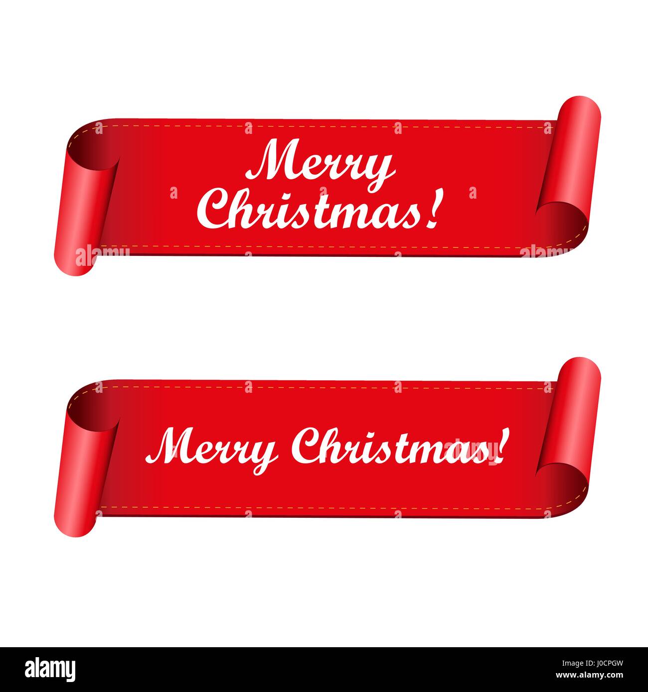 Joyeux Noël ruban rouge Illustration de Vecteur