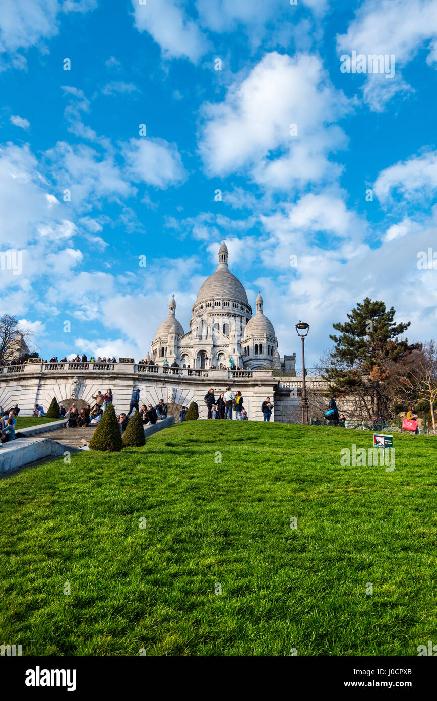 La basilique du Sacré-Cœur de Paris, communément appelé le sacré Cœur. Banque D'Images