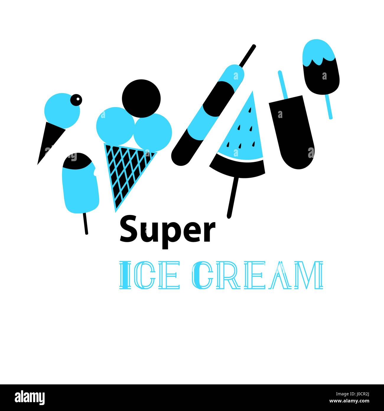 Vector Icons de différents ice cream Illustration de Vecteur