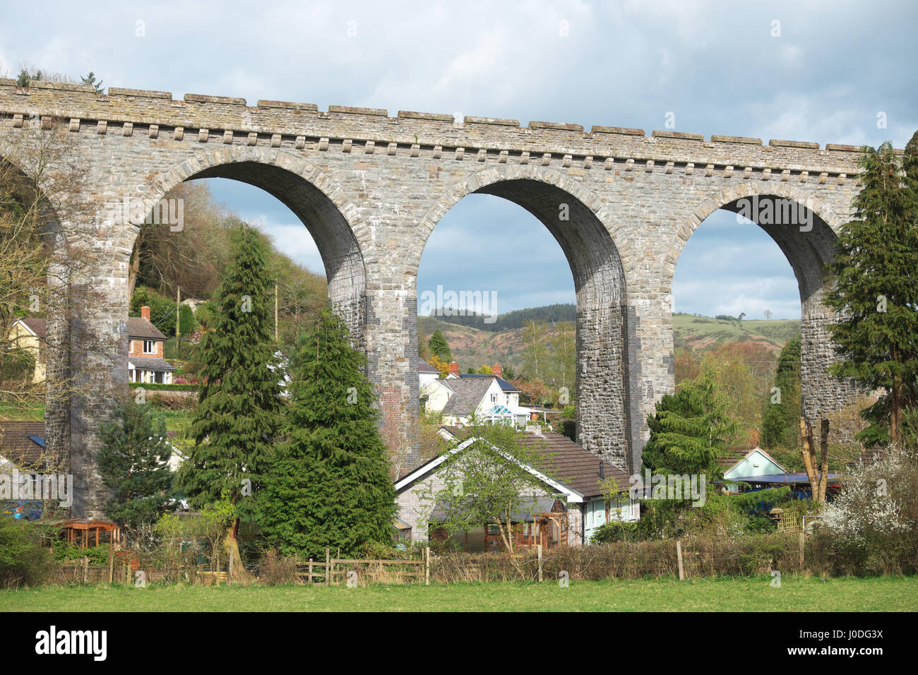 Knucklas, Powys, Wales - le viaduc de chemin de fer a été achevée en 1865 Banque D'Images