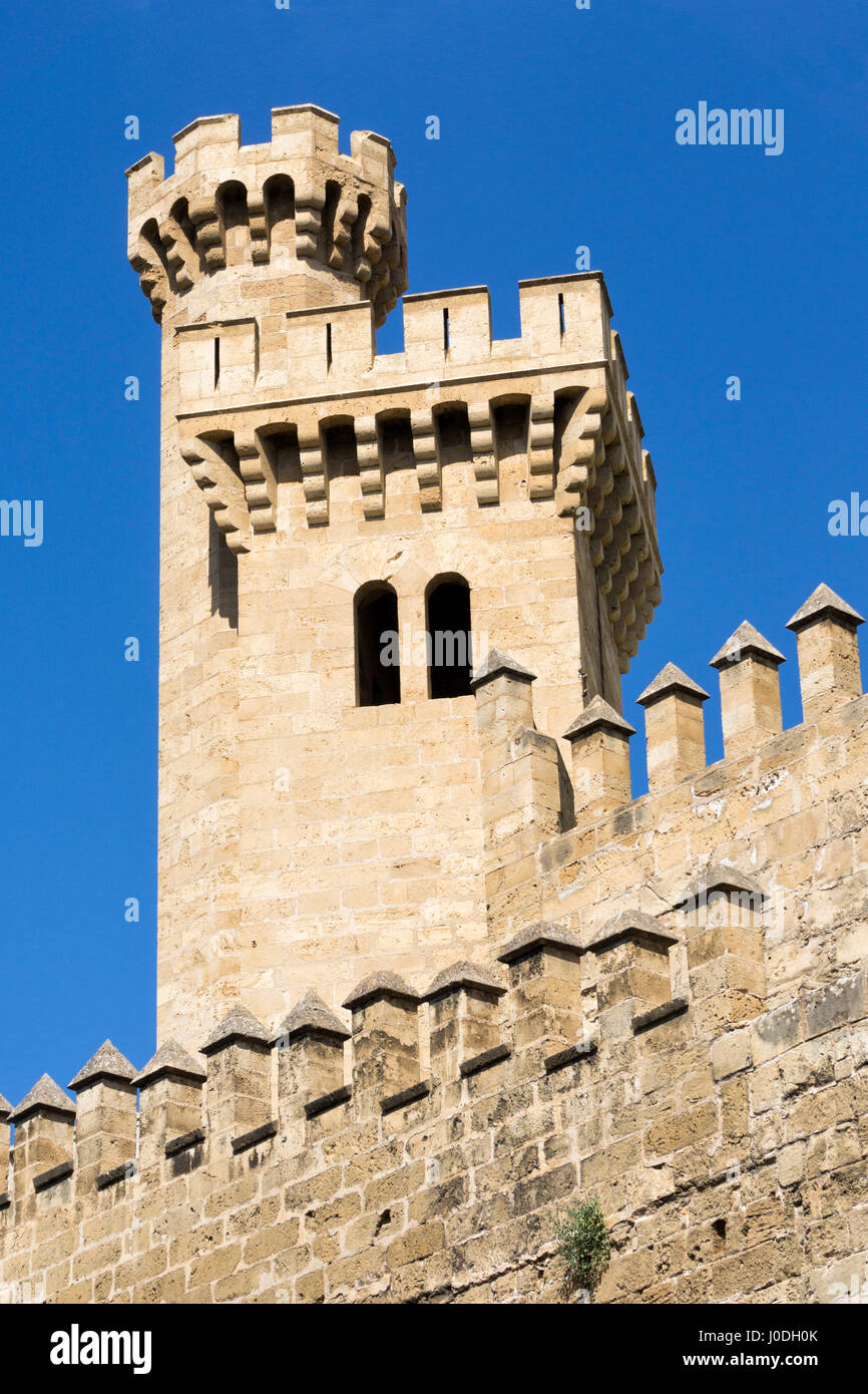 La Palais Royal Almudaina à Palma de Majorque, Espagne Banque D'Images