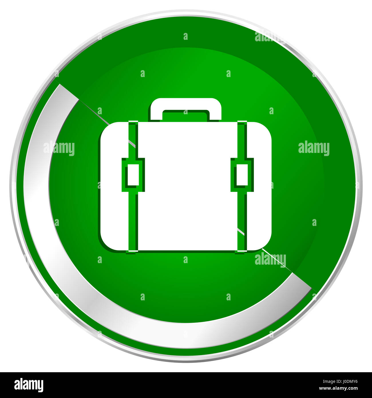 Métal argenté sac vert frontière icône web pour les applications mobiles et internet. Banque D'Images