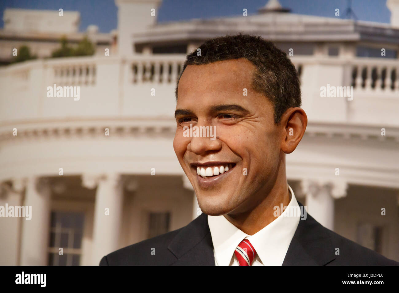 AMSTERDAM, Pays-Bas - 02 juillet 2016 : Barack Obama figure au Musée de Cire Madame Tussauds à Amsterdam. Madame Tussauds Museum est l'un des plus pop Banque D'Images