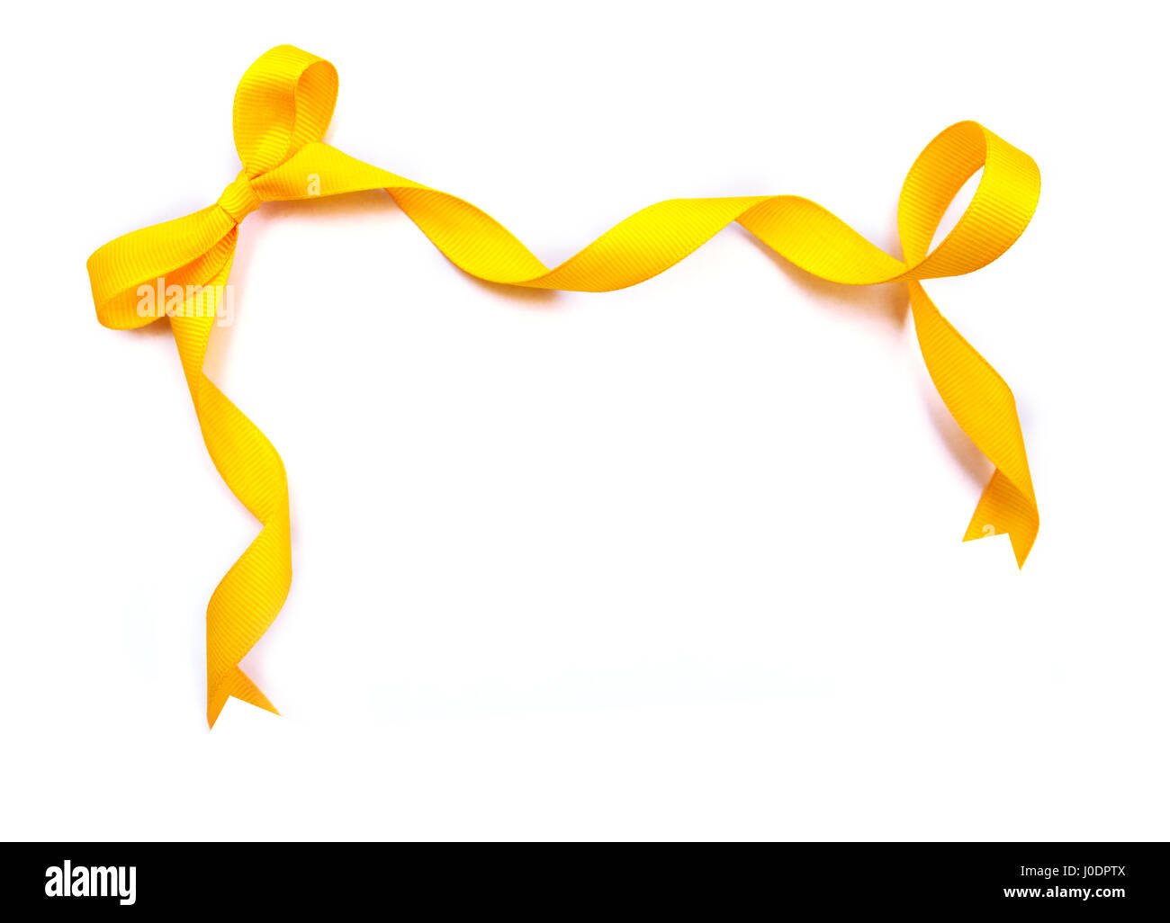 Ruban jaune avec bow Banque D'Images