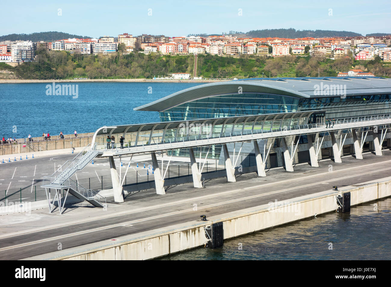 Le nouveau terminal du port de Bilbao, Espagne, station d'espagnol pour les marchandises et les passagers voyageant dans la province de Biscaye Banque D'Images