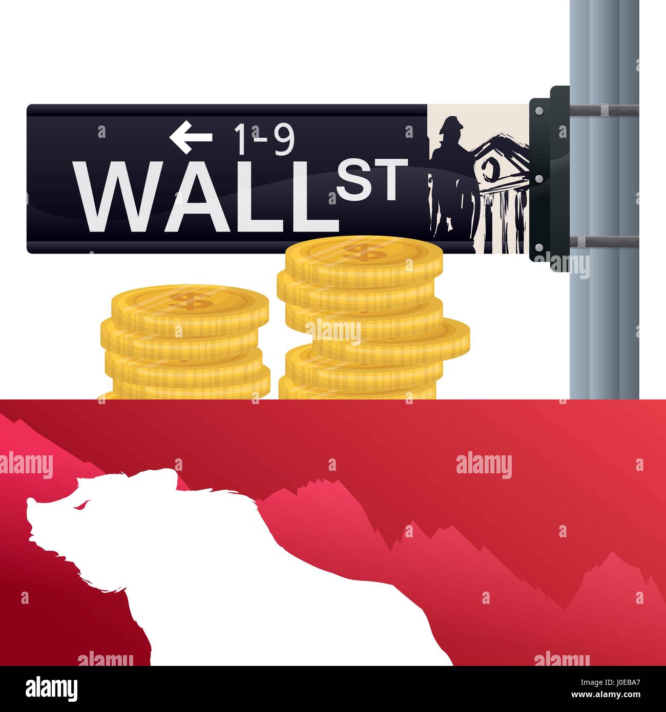 Wall street bear city investir Illustration de Vecteur