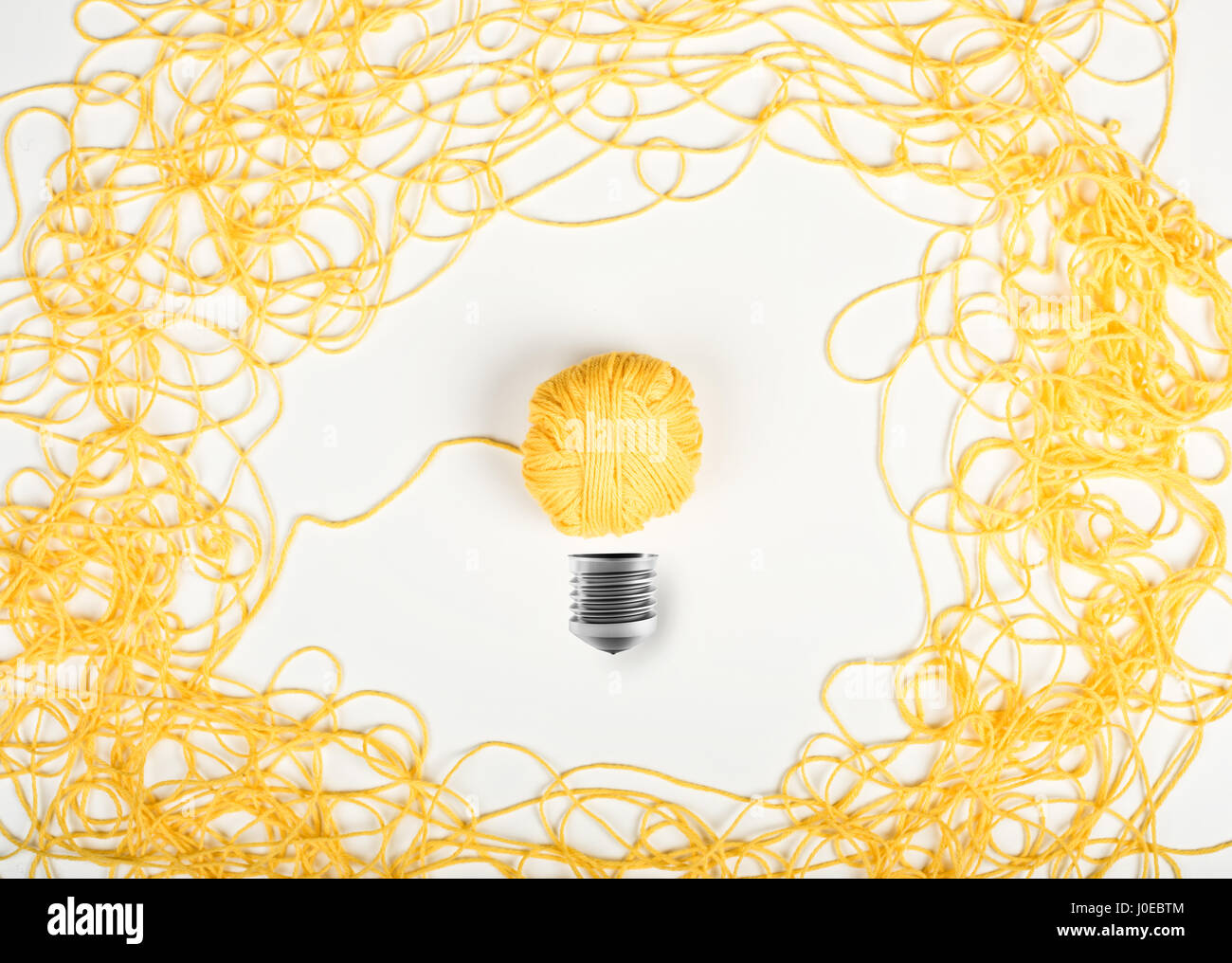 Concept d'idée et de l'innovation avec la balle de laine Banque D'Images