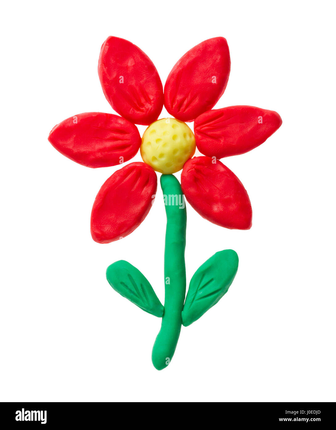 Fleur de pâte à modeler rouge isolé sur fond blanc Photo Stock - Alamy