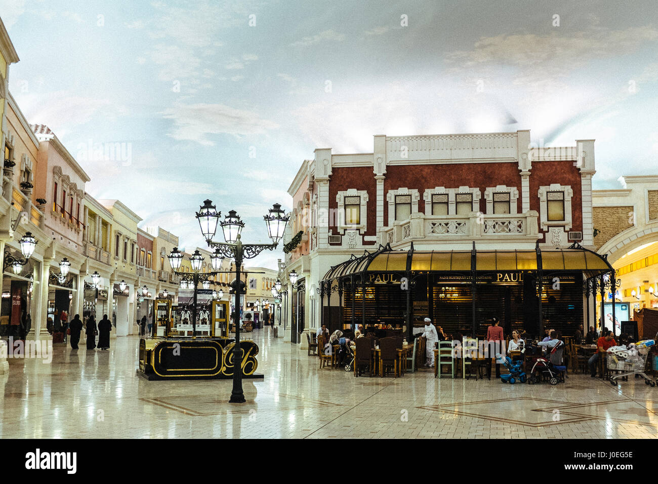 Le thème de l'Italienne Villaggio Mall de Doha, au Qatar. Banque D'Images