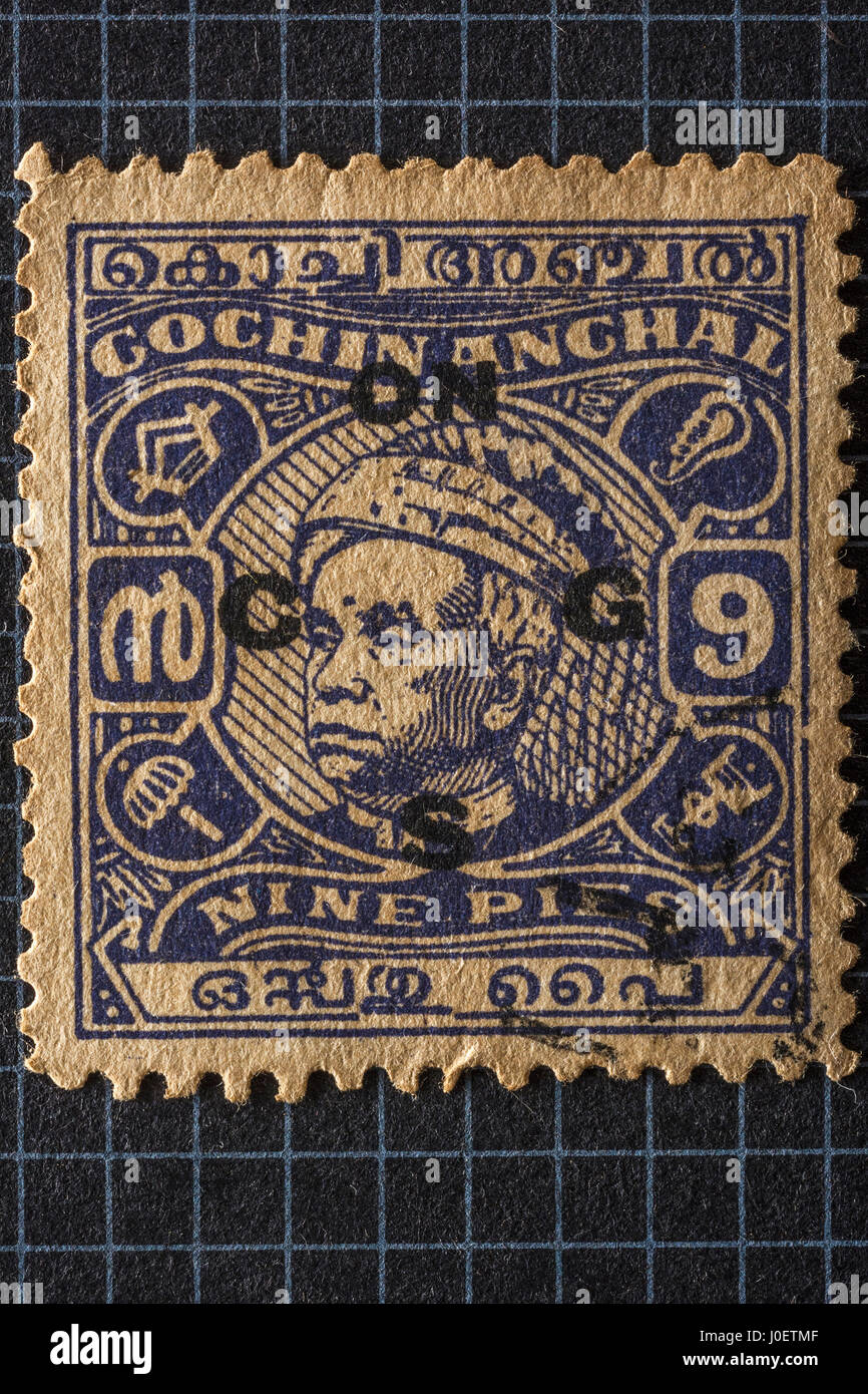 Timbres anchal Cochin, Inde, Asie Banque D'Images