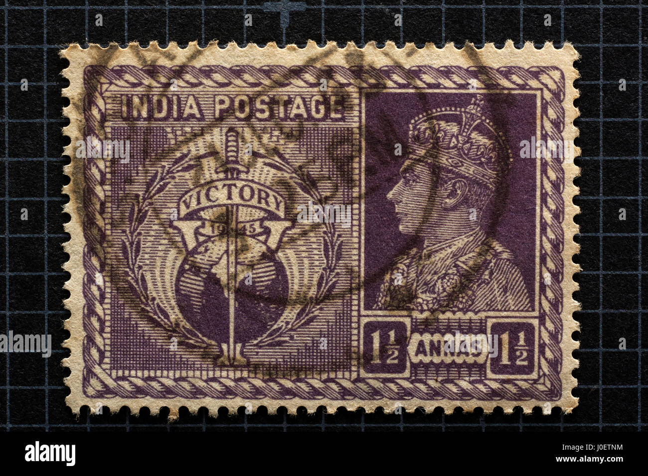 Victoire 1945, des timbres, de l'Inde, l'Asie Banque D'Images