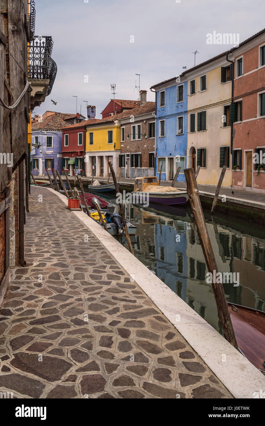 L'une des zones de tranquillité dans la région de Burano, Venise, Italie Banque D'Images