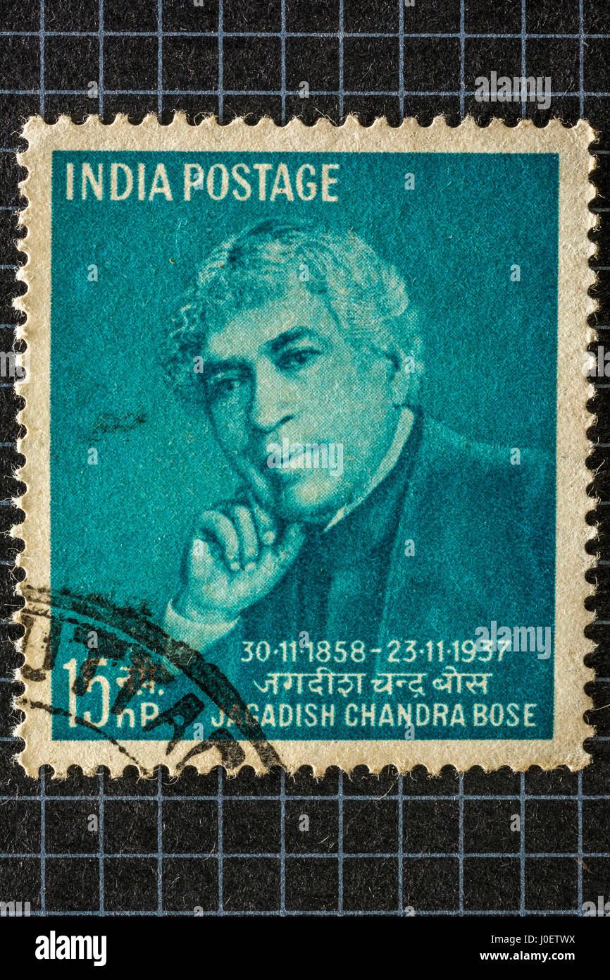 Jagadish Chandra Bose, des timbres, de l'Inde, l'Asie Banque D'Images