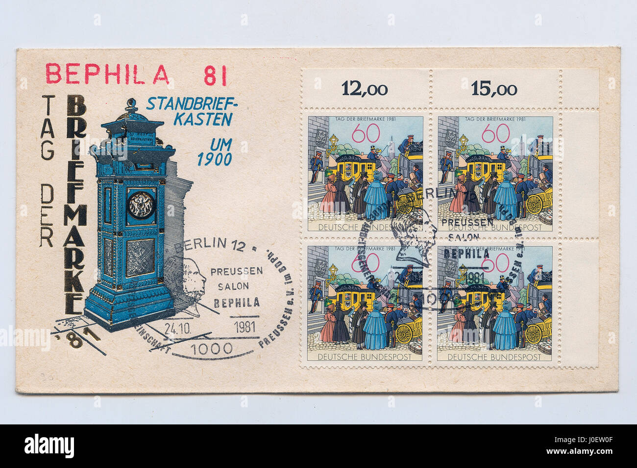 Bephila salon Preussen, timbres, Inde, Asie Banque D'Images