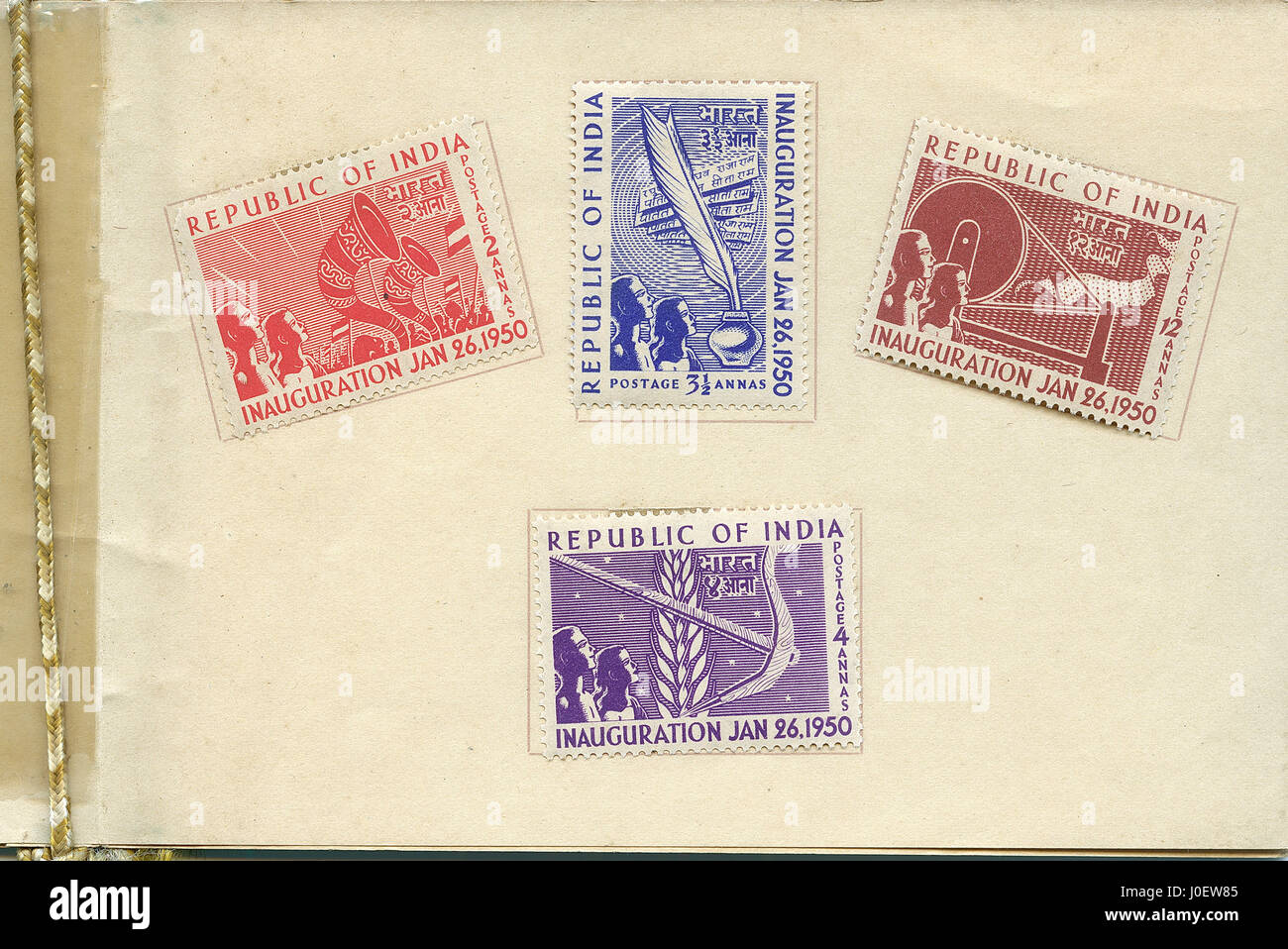 Enveloppe premier jour de république d'inauguration, Inde, Asie Banque D'Images