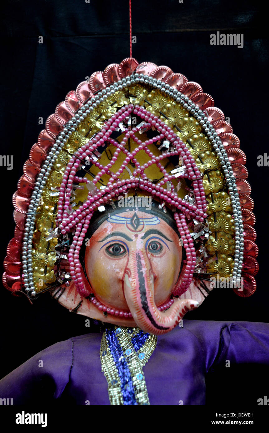 Masque de Chhau ganesha, Kolkata, Bengale occidental, Inde, Asie Banque D'Images