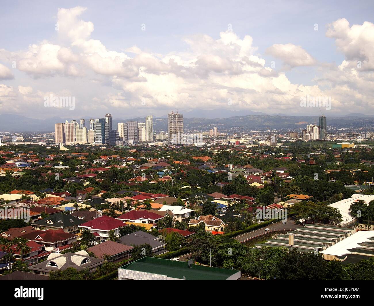 PASIG CITY, PHILIPPINES - 21 octobre 2016 : Une vue aérienne de zones commerciales et résidentielles. Banque D'Images