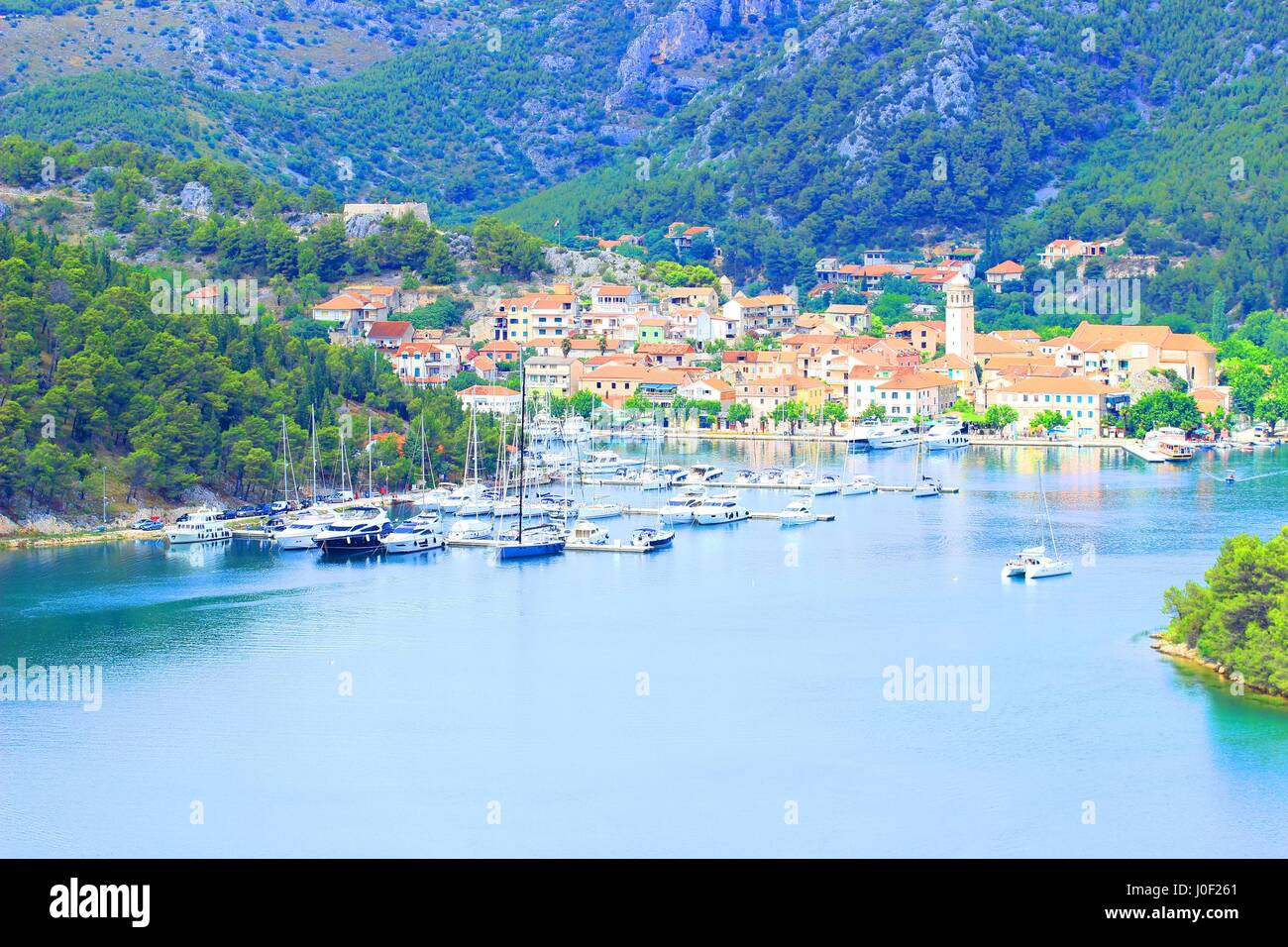 Skradin, destination touristique en Croatie Banque D'Images