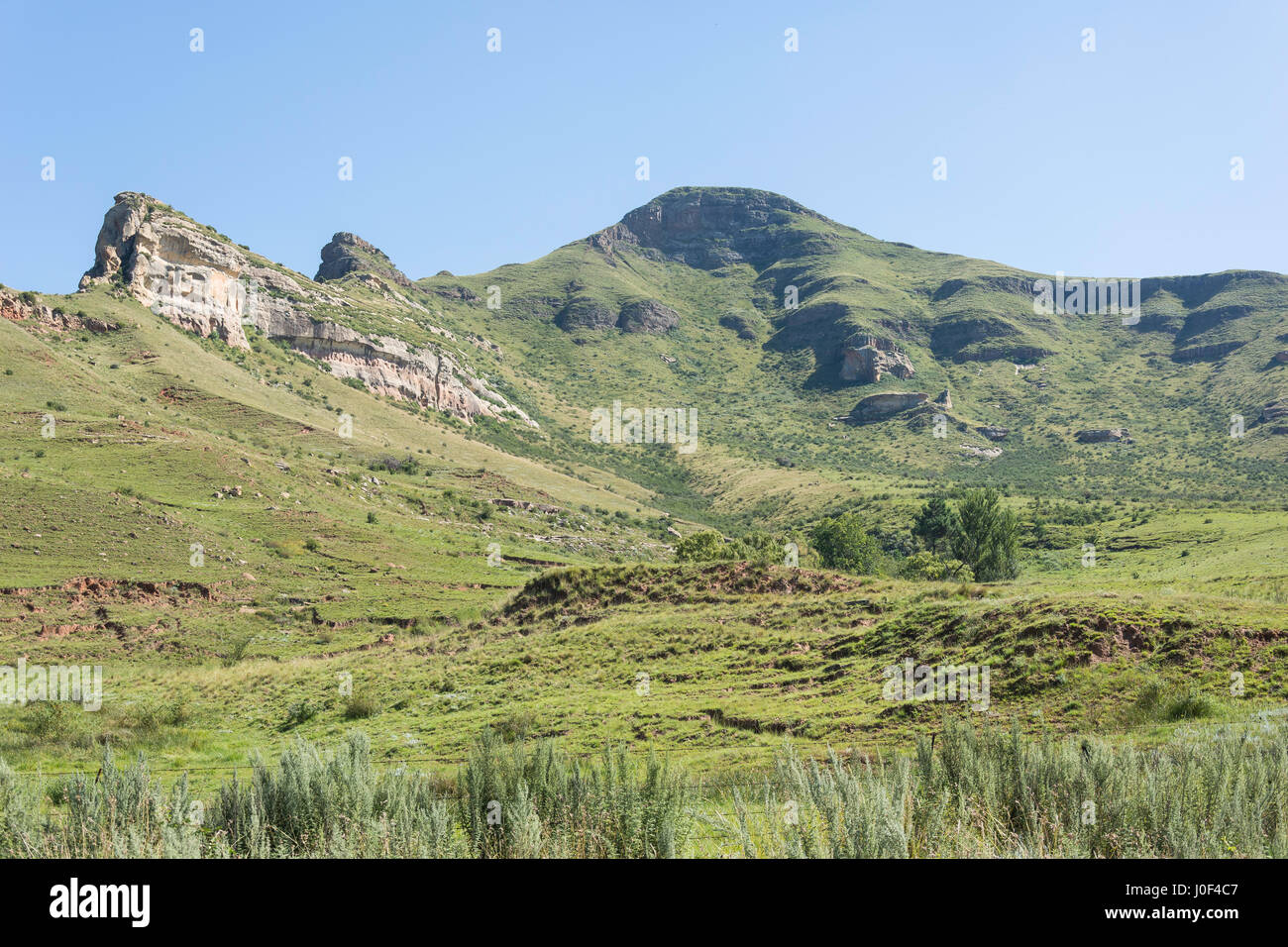 Paysage de montagne au Golden Gate Highlands National Park, la Province de l'État libre, République d'Afrique du Sud Banque D'Images