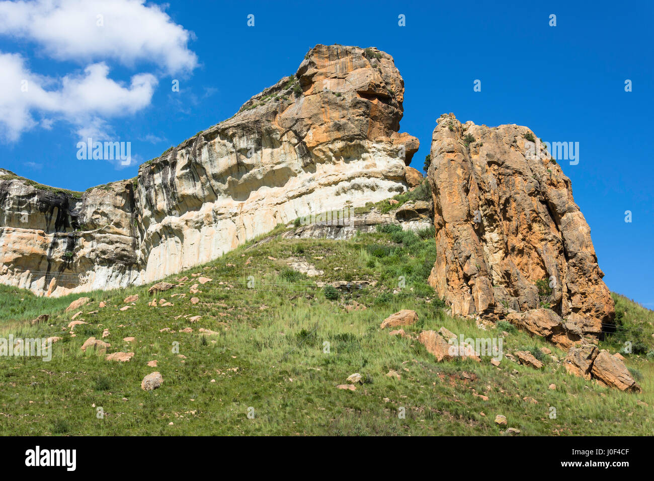 Rock formations au Golden Gate Highlands National Park, la Province de l'État libre, République d'Afrique du Sud Banque D'Images