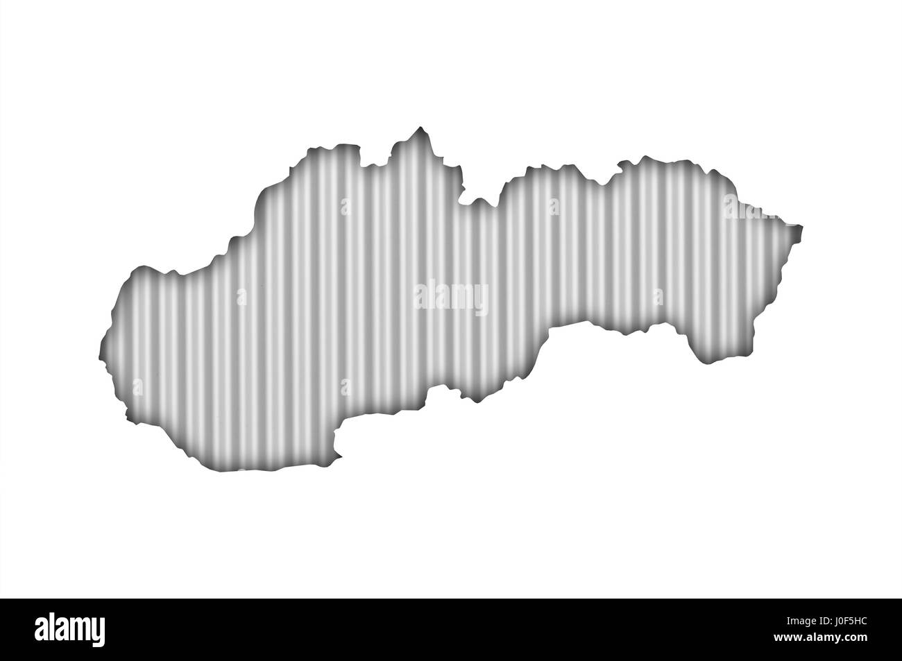 Carte de la Slovaquie sur la tôle ondulée Banque D'Images