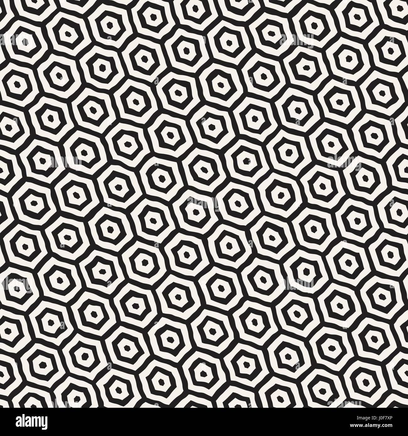 Un motif en noir et blanc avec treillis hexagonal. Monochrome créatif nid d'arrière-plan. à la main Design élégant pinceau abstrait Illustration de Vecteur