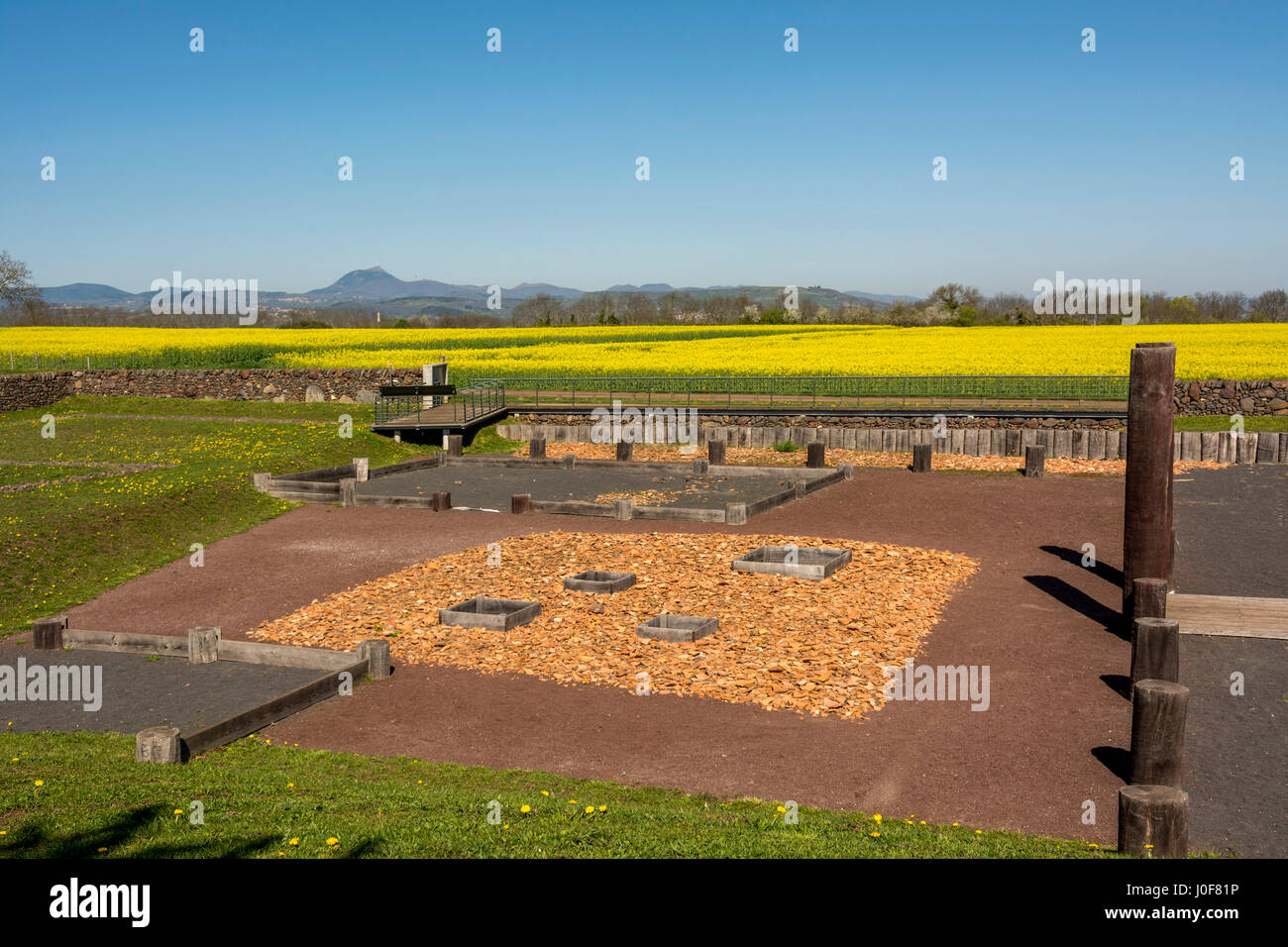 Oppidum gaulois de Corent, site archéologique, Puy de Dome, France, Europe Banque D'Images