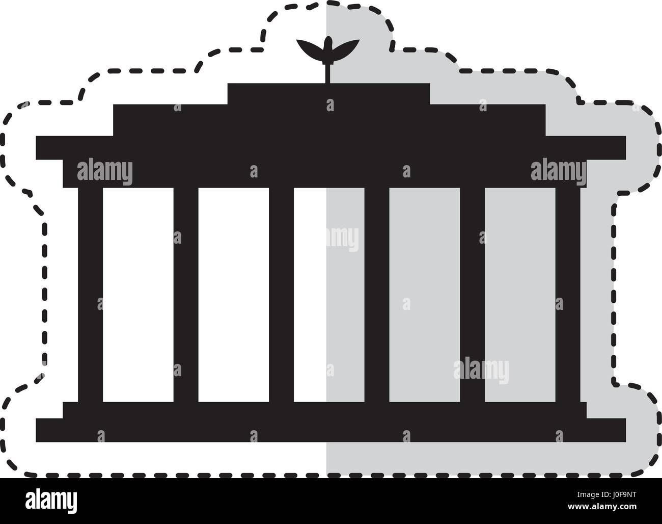 Le Parlement européen l'icône isolé Illustration de Vecteur