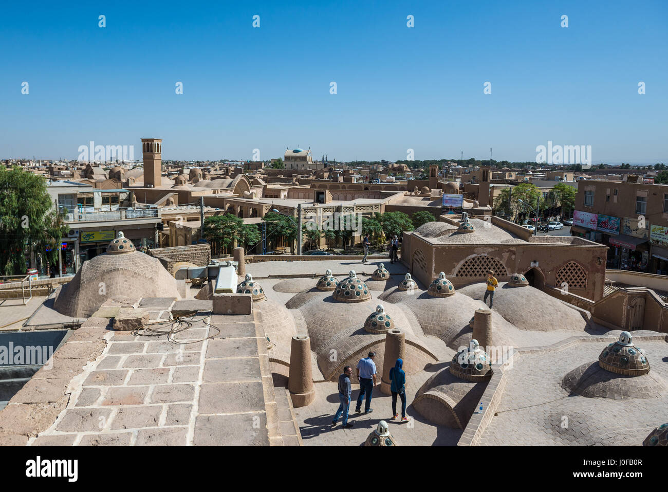 Petits dômes de la toiture du Sultan Amir Ahmad Bathhouse de à Kashan, ville capitale du comté d'Iran Kashan Banque D'Images