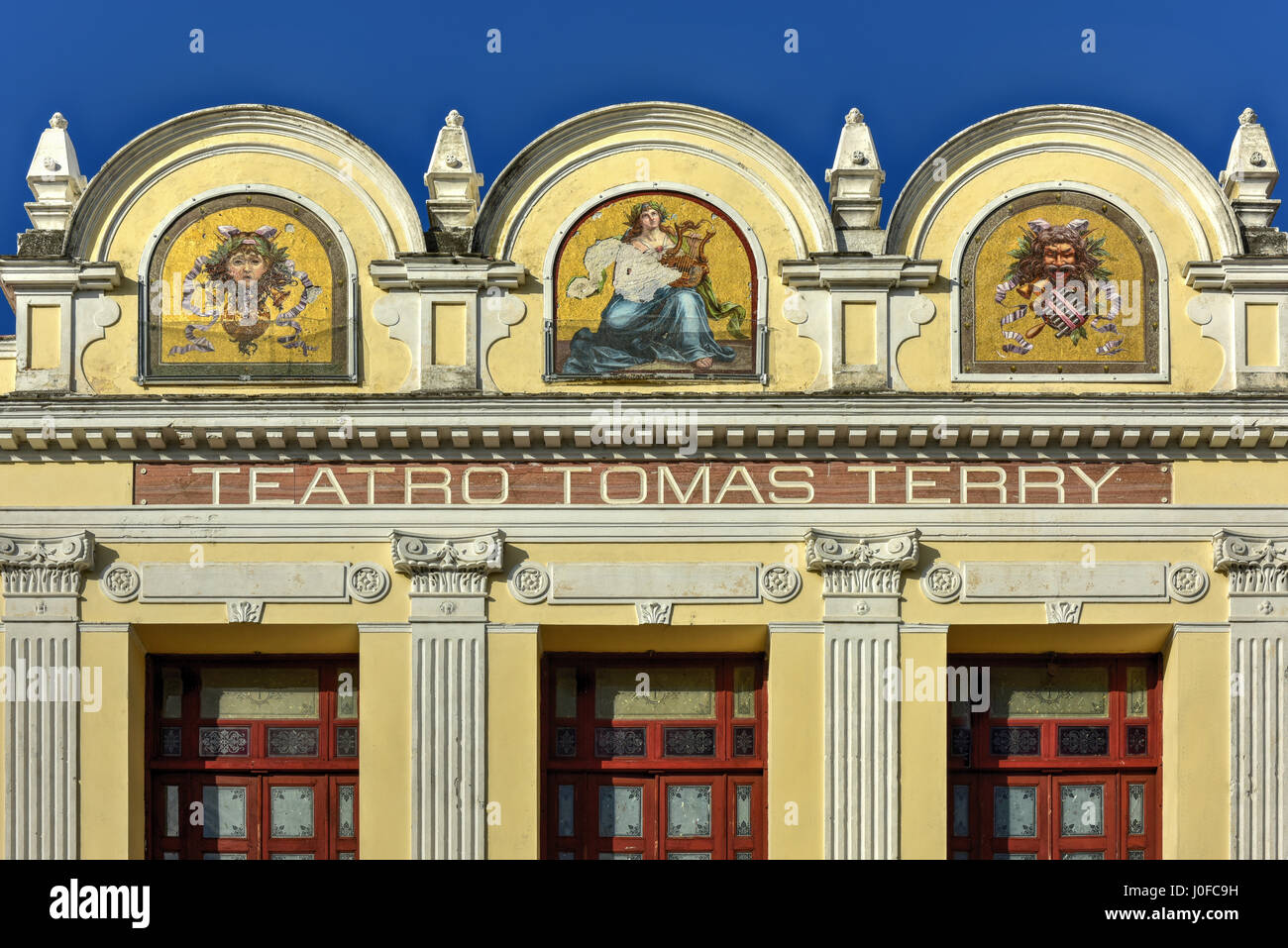 Tomas Terry Theatre de Jose Marti Park, l'UNESCO World Heritage place principale de Cienfuegos, Cuba. Banque D'Images