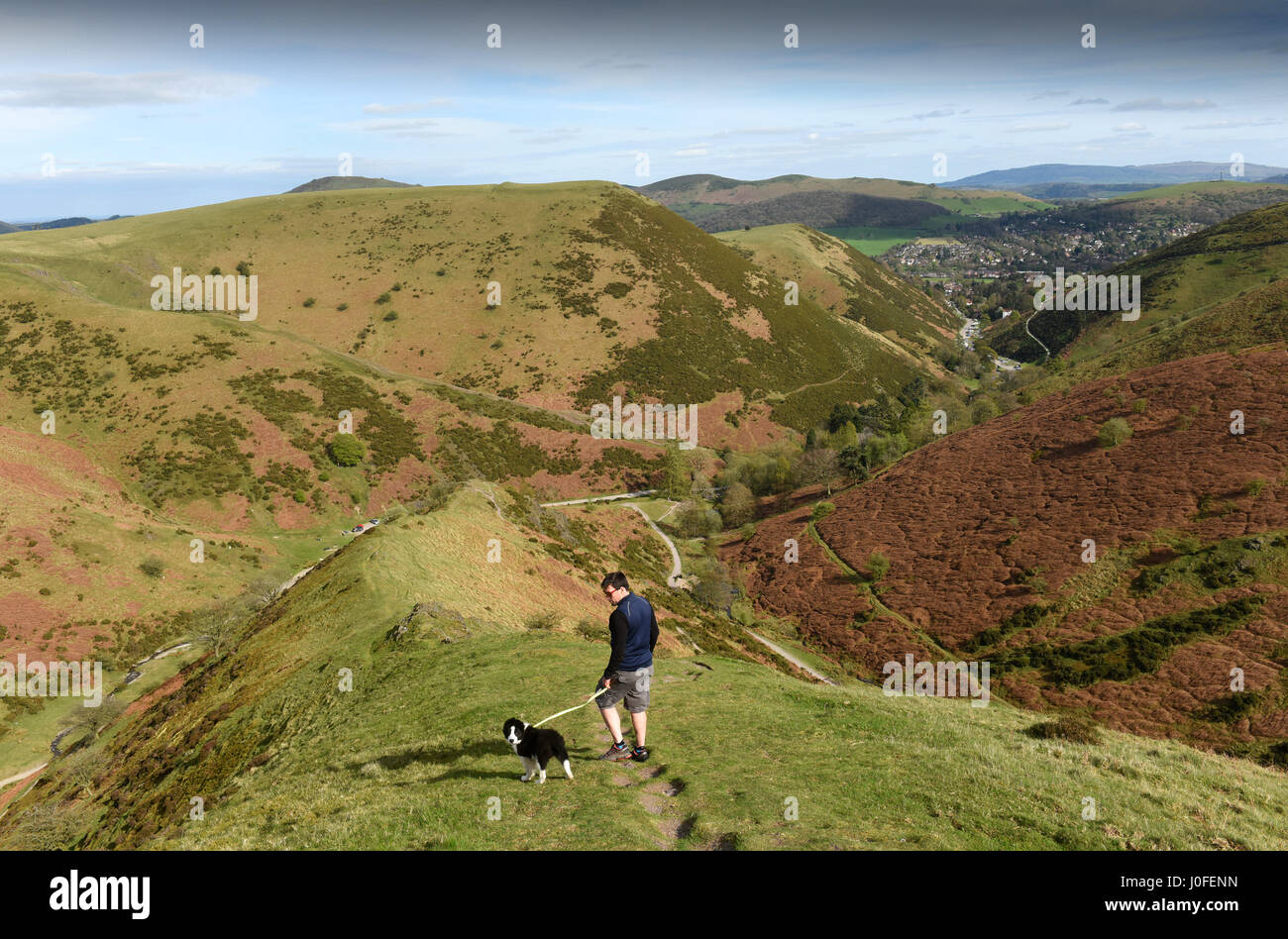 La longue vallée moulin à carder Mynd en Afrique du Shropshire Uk Banque D'Images