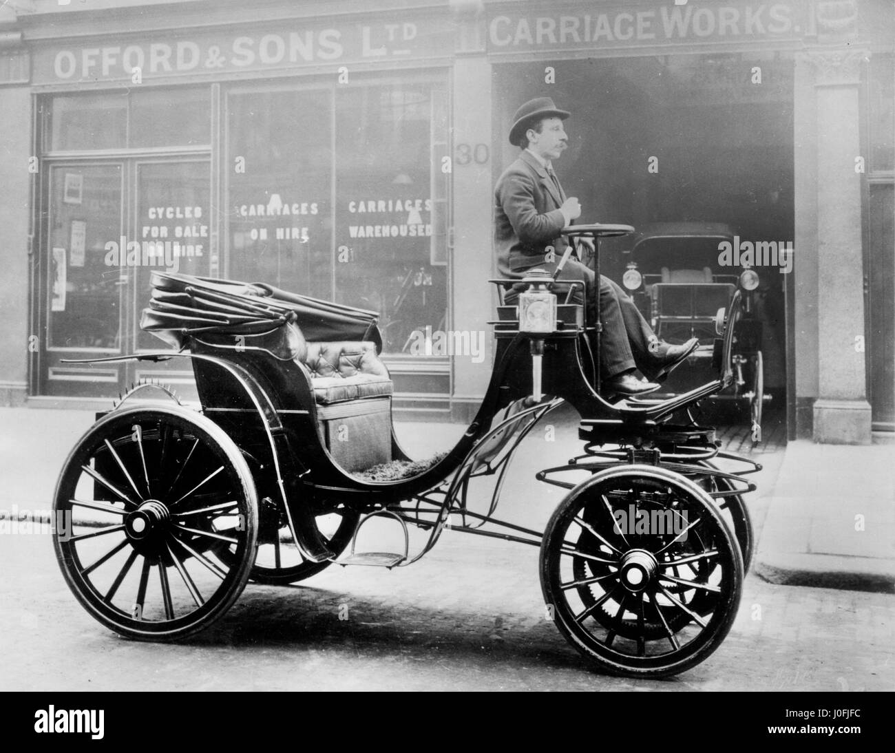 1897 Krieger electric 9hp 2cyl.worm direction, lubrification automatique. 4 rapports de marche avant en marche arrière 1. Affichée à Crystal Palace Auto Show 1903 Banque D'Images