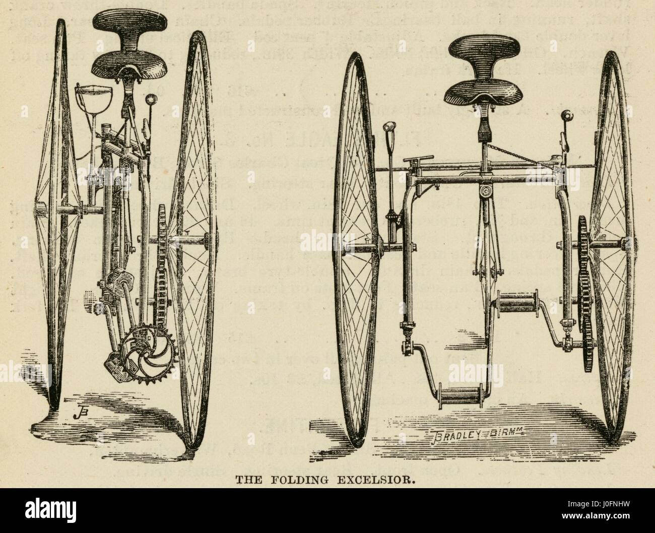 Le tricycle pliant Excelsior par Bayliss, Thomas & Co. de Coventry Banque D'Images