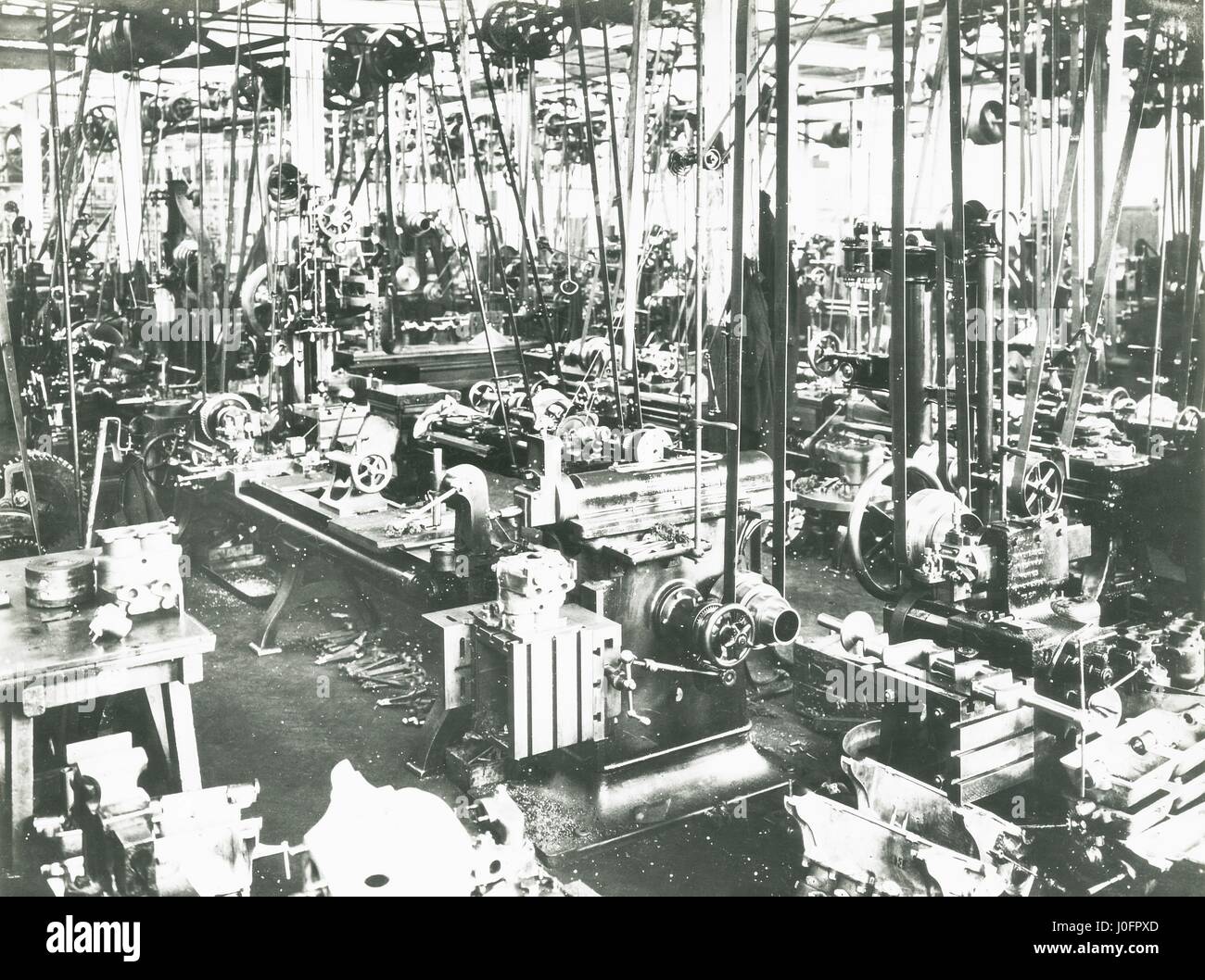 Ennuyeux, façonner et d'outils de planification à la Napier Works, Acton 1904 Banque D'Images