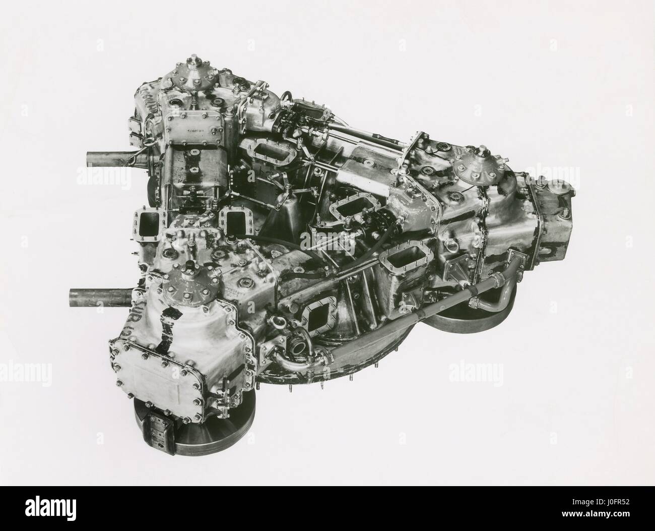 Deltic E130 3T moteur, seule banque à trois cylindres unité de test Banque D'Images