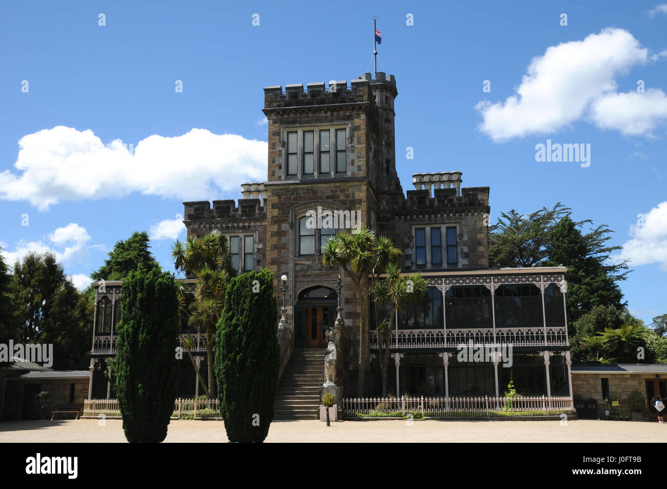 Larnach Castle, nr. Dunedin sur l'île Sud de la Nouvelle-Zélande affirme être le seul château. Il a été construit en 1871 pour William Larnach. Banque D'Images