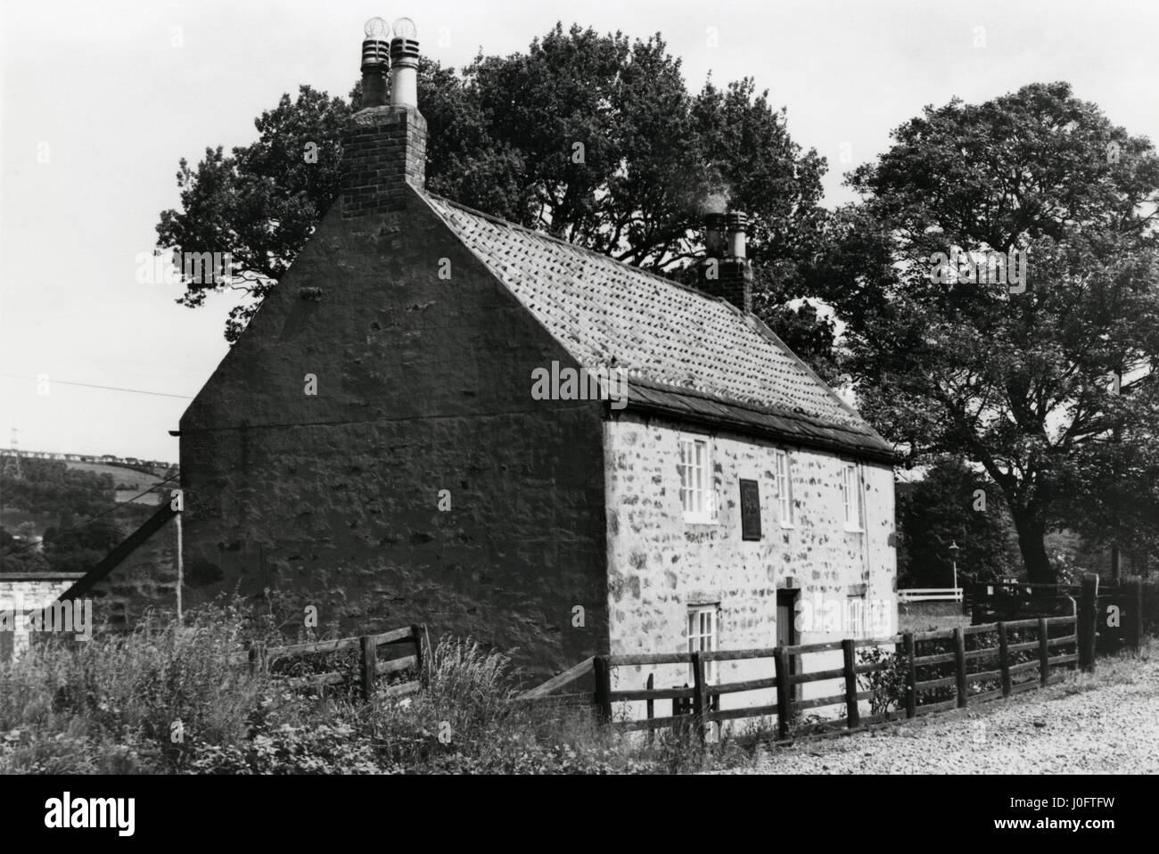 Naissance de George Stephenson Wylam-on-Tyne, vue avant gauche Banque D'Images