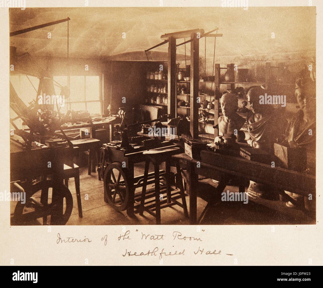 Intérieur de l'Watt Prix', Heathfield Hall, comprend la sculpture de Watt machines de copie Banque D'Images