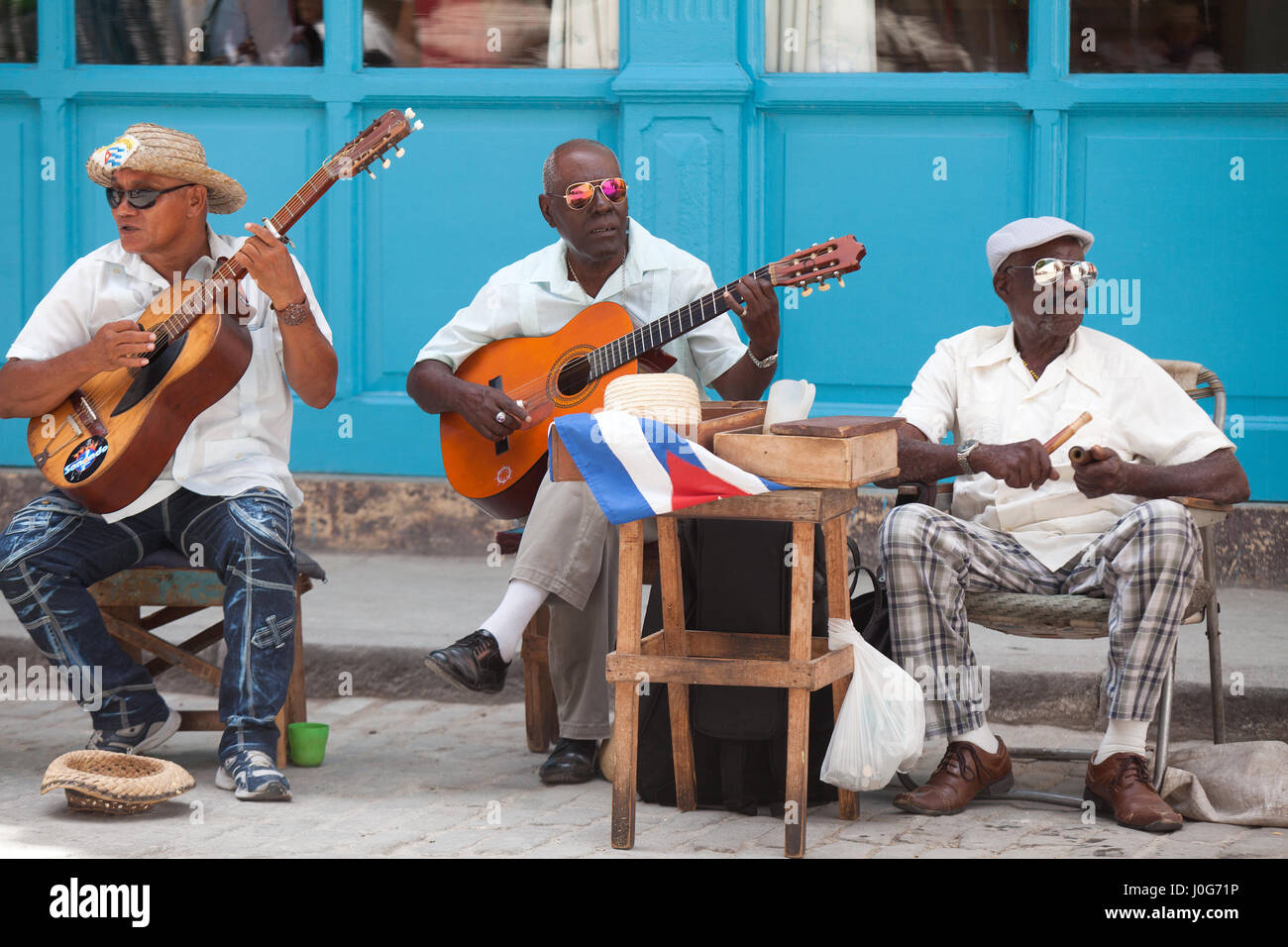 Des musiciens de rue, La Vieille Havane, Cuba Banque D'Images