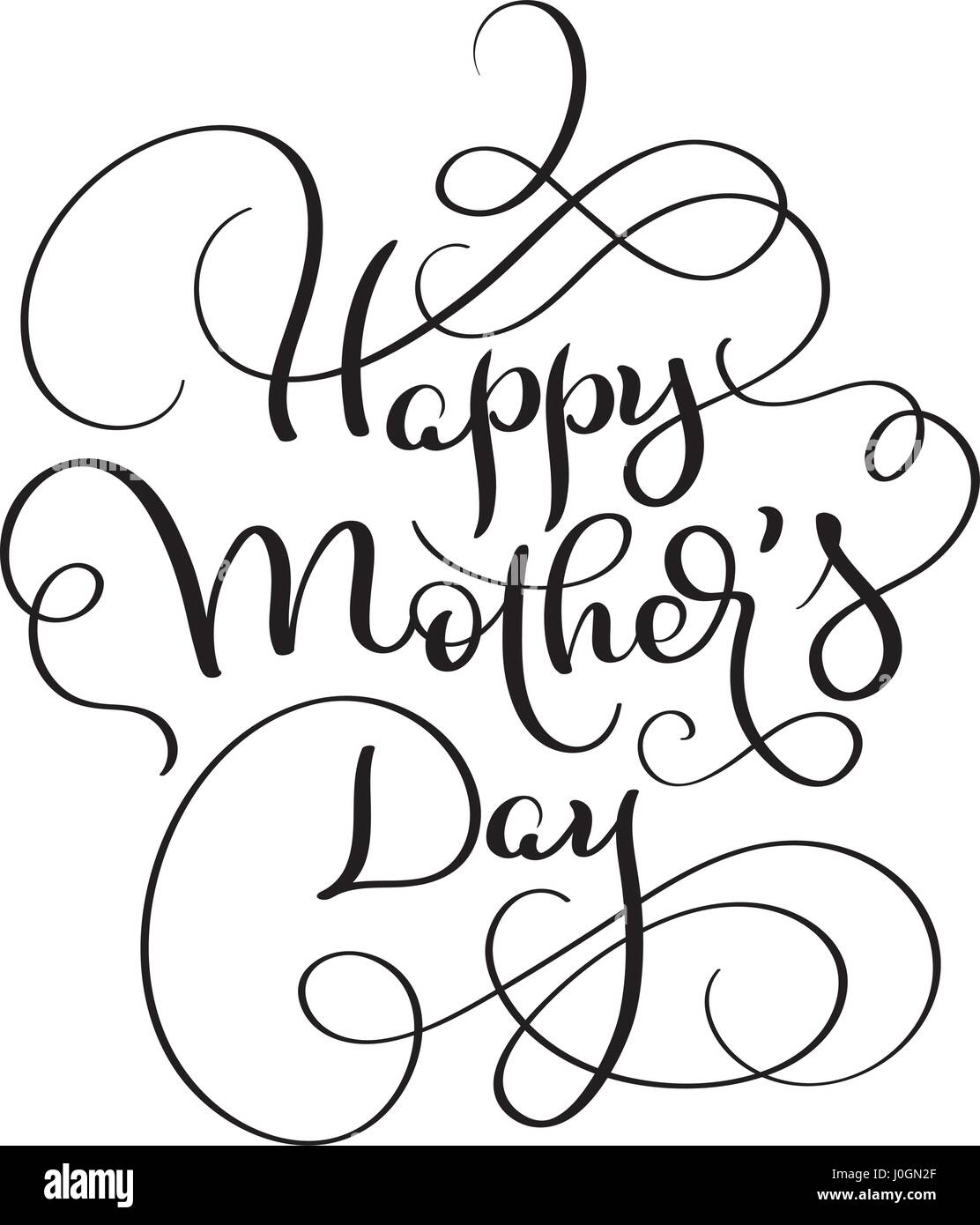 Happy Mothers Day vector vintage texte sur fond blanc. Lettrage calligraphie illustration EPS10 Illustration de Vecteur